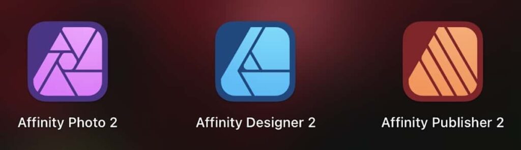 『Affinity 2』3種のアイコン
