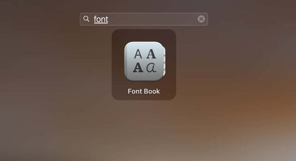 MacのLaunchpadで「Font Book」を検索
