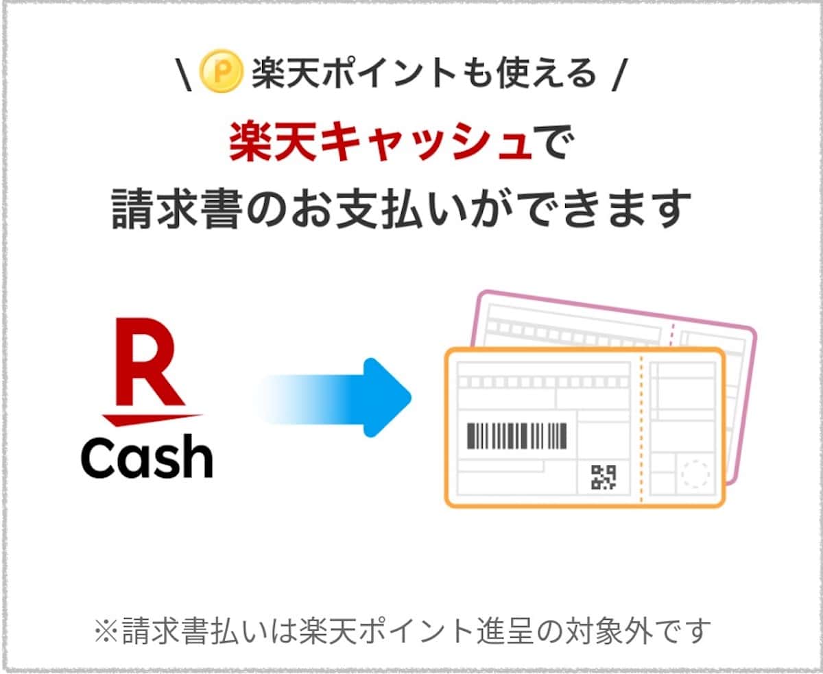 楽天キャッシュで請求書のお支払いができます