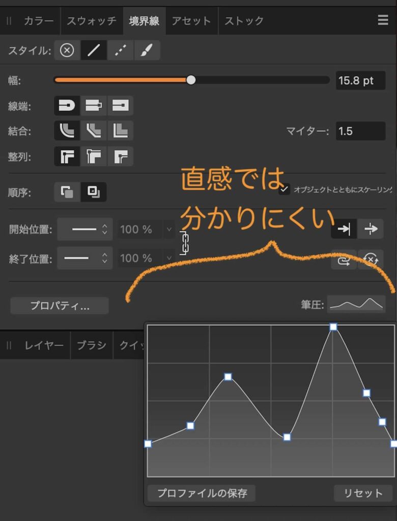 従来の『Affinity Designer 2』の「境界線パネル」